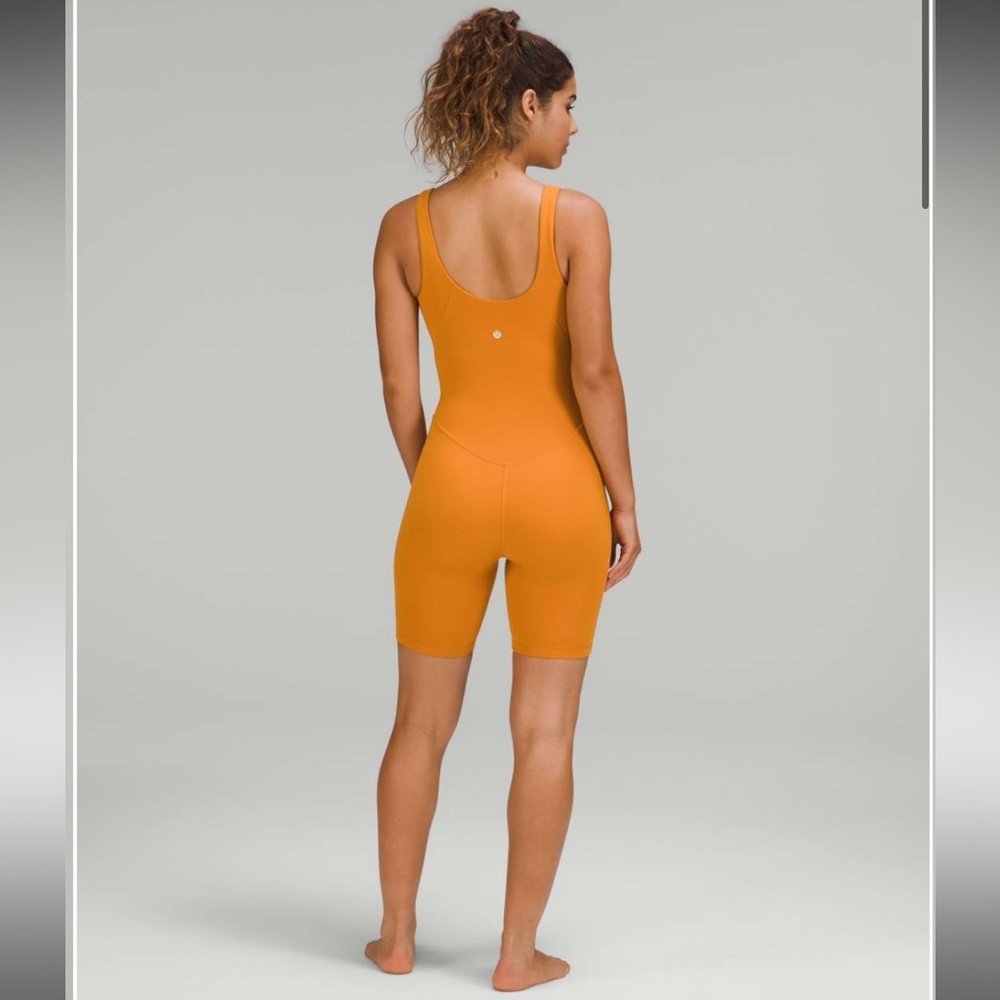Lululemon Align Onesie Size 4 Autumn Orange 8” Active Romper Bodysuit Bike Short - Picture 3 of 13